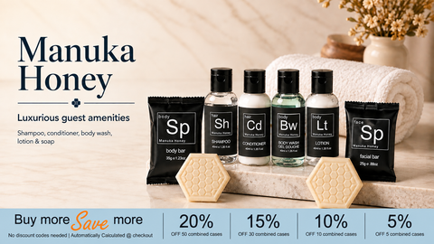 Hotel Supplies Canada Manuka Honey Toiletries - Branded Amenities by Custom Amenities Inc.