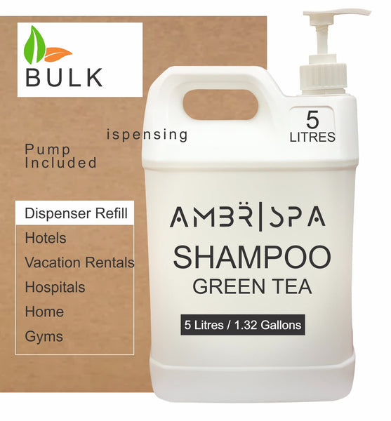 Bulk Shampoo Wholesale AMBR 5L Spa 1 per case Hotel Supplies Canada by Custom Amenities Inc
