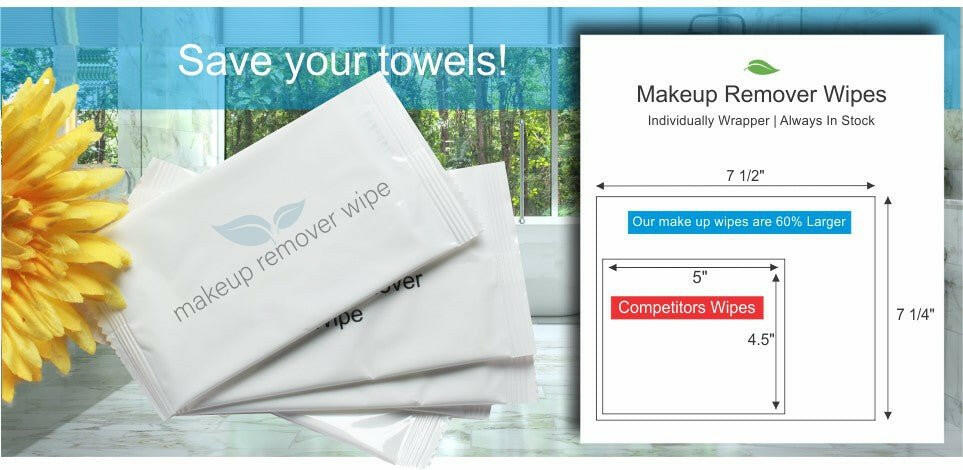 Hotel Make Up Remover Wipes (100 per case) Only .29 each - Hotel Supplies Canada